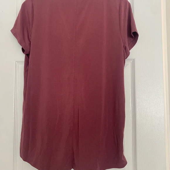 Athleta Shirt With Ease Scoop Neck, Loose Fit, Color is Rosewood,Size S - Picture 2 of 5